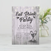 Invitation Lunettes de Champagne Bois Manger Boire et Mariage (Debout devant)