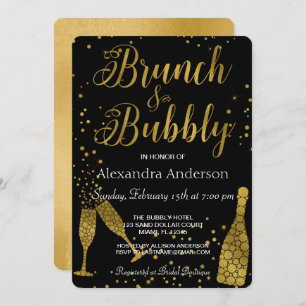 Invitation Lunettes de champagne Brunch et Bubbly