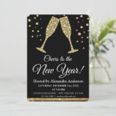 Invitation Lunettes de champagne du Nouvel An 2024 (Debout devant)