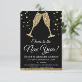 Invitation Lunettes de champagne du Nouvel An 2024 (Debout devant)