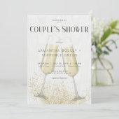 Invitation Lunettes de champagne et Parties scintillant Coupl (Debout devant)