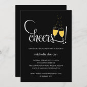 Invitation Lunettes de Champagne Fiançailles ou Bachelorette (Devant / Derrière)