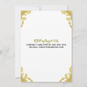 Invitation Lunettes de Champagne Mariage blanc et or (Dos)