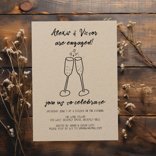 Invitation Lunettes de Champagne Soirée sur mesure