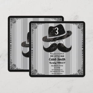 Invitation Lunettes de chapeau de moustache de hipster pour T