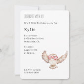 Invitation Lunettes de coeur de chouette Anniversaire (Devant)