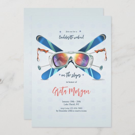 Invitation Lunettes de neige (Devant / Derrière)