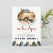 Invitation Lunettes de ski à l'aquarelle & Bachelorette de sk (Debout devant)