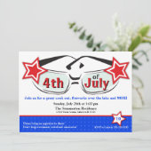 Invitation Lunettes de soleil Blancs et Bleus roug (Debout devant)