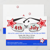 Invitation Lunettes de soleil Blancs et Bleus roug (Devant / Derrière)