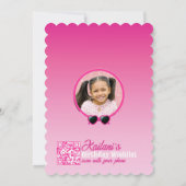 Invitation Lunettes de soleil Coeur rose chaud Anniversaire P (Dos)