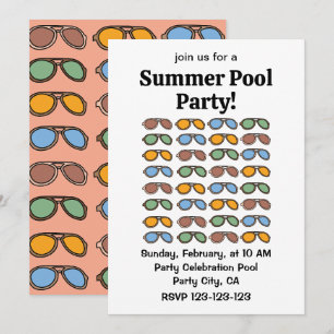 Invitation Lunettes de soleil Colorées Lunettes de soleil d'é