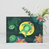 Invitation Lunettes de soleil jaunes de grenouille de natatio (Debout devant)