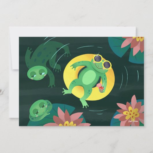 Invitation Lunettes de soleil jaunes de grenouille do-it-your (Devant)