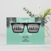 Invitation Lunettes de soleil noir et argent Turquoise Sweet (Debout devant)