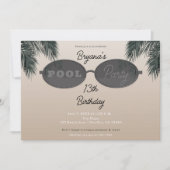 Invitation Lunettes de soleil ovale Summer Beach Pool Party (Devant)
