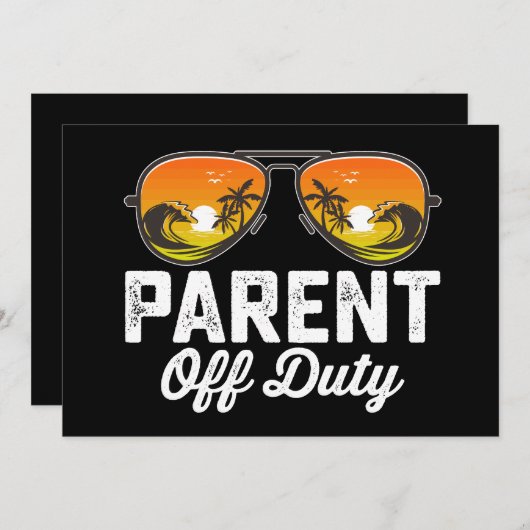 Invitation Lunettes de soleil Parent hors service Dernier jou (Devant / Derrière)