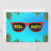 Invitation Lunettes de soleil Shades d'été bleu rouge Plage P (Dos)