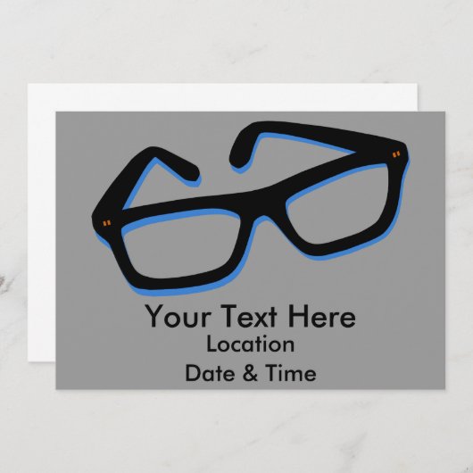 Invitation Lunettes Nerd cool (Devant / Derrière)