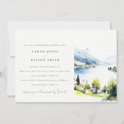 Invitation Lungern Switzerland Landscape Rehearsal Dinner (Devant)