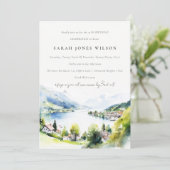 Invitation Lungern Switzerland Landscape Watercolor Birthday (Debout devant)