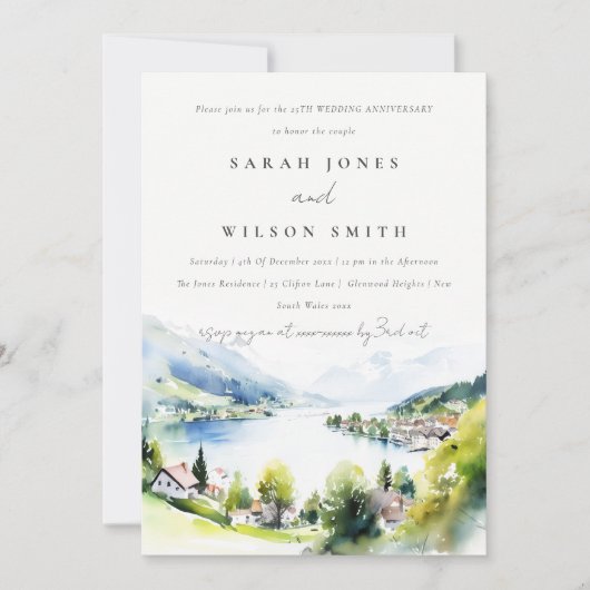 Invitation Lungern Switzerland Landscape Wedding Anniversary (Devant)