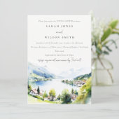 Invitation Lungern Switzerland Watercolor Couples Shower (Debout devant)