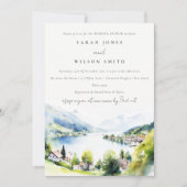 Invitation Lungern Switzerland Watercolor Wedding Shower (Devant)