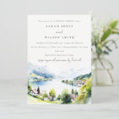 Invitation Lungern Switzerland Watercolor Wedding Shower (Debout devant)