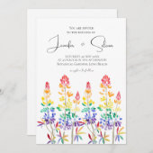 Invitation Lupins LGBT fleurs aquarelle (Devant / Derrière)