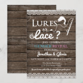 Invitation Lures ou dentelle Genre Révéler bleu ou rose (Devant / Derrière)