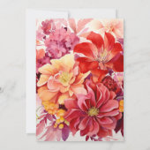 Invitation Luscieux Fête des mariées de fleurs rouges (Dos)