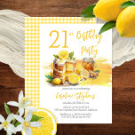 Invitation Luscious Lemon Cake Ginger Tea 21ème anniversaire<br><div class="desc">Voici notre magnifique design composite Lemon Zest Birthday Invitation! Célébrez votre journée spéciale avec le mélange parfait de fraîcheur et de douceur. Ce design charmant capte l'essence du printemps et de l'été, le rendant idéal pour des fêtes d'anniversaire joyeuses aux saisons chaudes. La pièce maîtresse de cette délicieuse invitation est...</div>