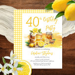 Invitation Luscious Lemon Cake Ginger Tea 40e fête d'annivers<br><div class="desc">Voici notre magnifique design composite Lemon Zest Birthday Invitation! Célébrez votre journée spéciale avec le mélange parfait de fraîcheur et de douceur. Ce design charmant capte l'essence du printemps et de l'été, le rendant idéal pour des fêtes d'anniversaire joyeuses aux saisons chaudes. La pièce maîtresse de cette délicieuse invitation est...</div>