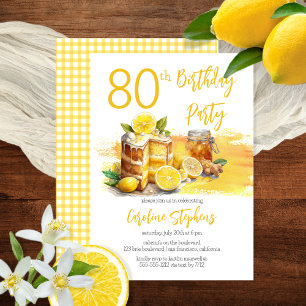 Invitation Luscious Lemon Cake Ginger Tea 80e fête d'annivers