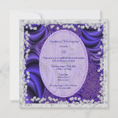 Invitation Luscious Lilac & Diamonds 80e fête d'anniversaire (Dos)