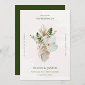 Invitation Lush Boho | Mariage botanique tropical (Devant / Derrière)