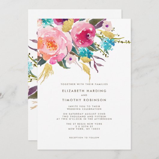 Invitation Lush Bouquet (Devant / Derrière)