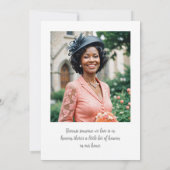 Invitation Lush Minimalist Floral Oval Effect Photo Funeral  (Dos)