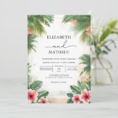 Invitation Lush Tropical Archway Romance Mariage (Debout devant)