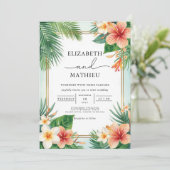 Invitation Lush Tropical Bloom Arch Mariage (Debout devant)