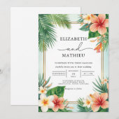 Invitation Lush Tropical Bloom Arch Mariage (Devant / Derrière)