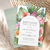 Invitation Lush Tropical Floral fête d'anniversaire et Luau