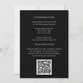 Invitation Lush Tropical Floral Laurel Black Mariage (Dos)