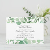 Invitation Lush Watercolor Greenery réception de mariage uniq (Debout devant)