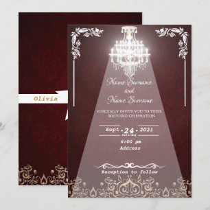 Invitation Lustre à fleurs rouge