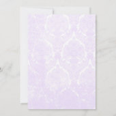 Invitation Lustre antique de damassé de lavande de mariage (Dos)