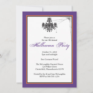 Invitation Lustre avec Cob Web Halloween Party