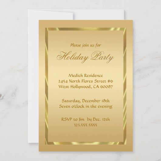 Invitation Lustre baroque doré (Dos)