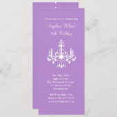 Invitation Lustre d'anniversaire (violet) (Devant / Derrière)